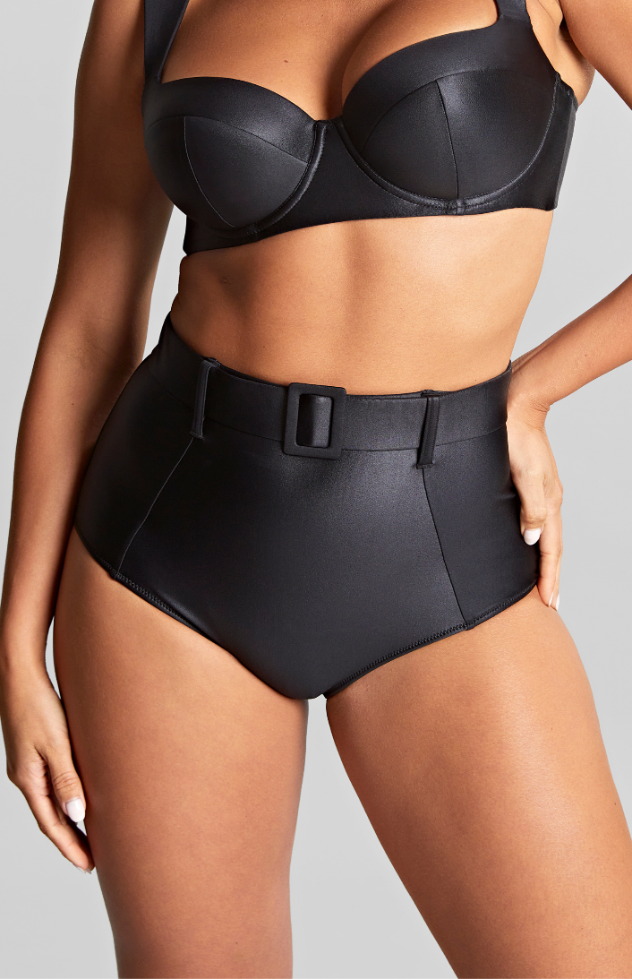 Wet Optic High Waist Bikinihöschen mit Gürtel