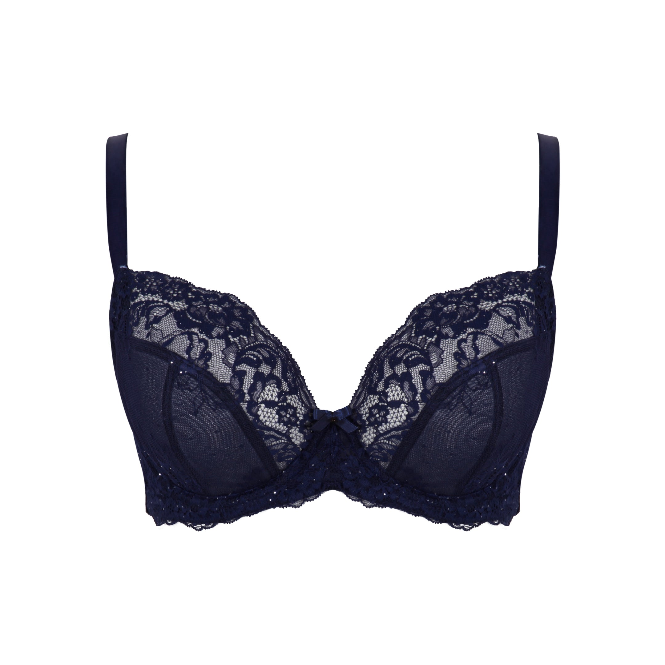 BH Dunkelblau mit Spitze und Glitzer