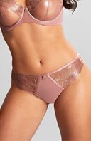 Slip mit Strapsenhalter rosa mit goldschimmer
