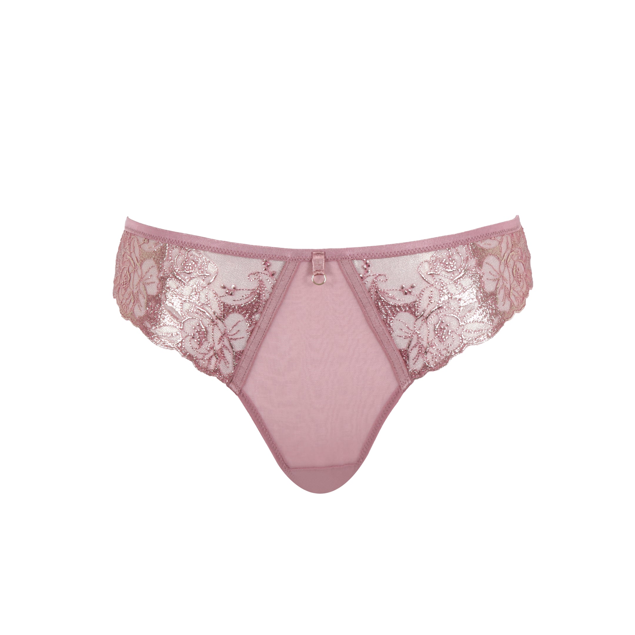 Slip mit Strapsenhalter rosa mit goldschimmer